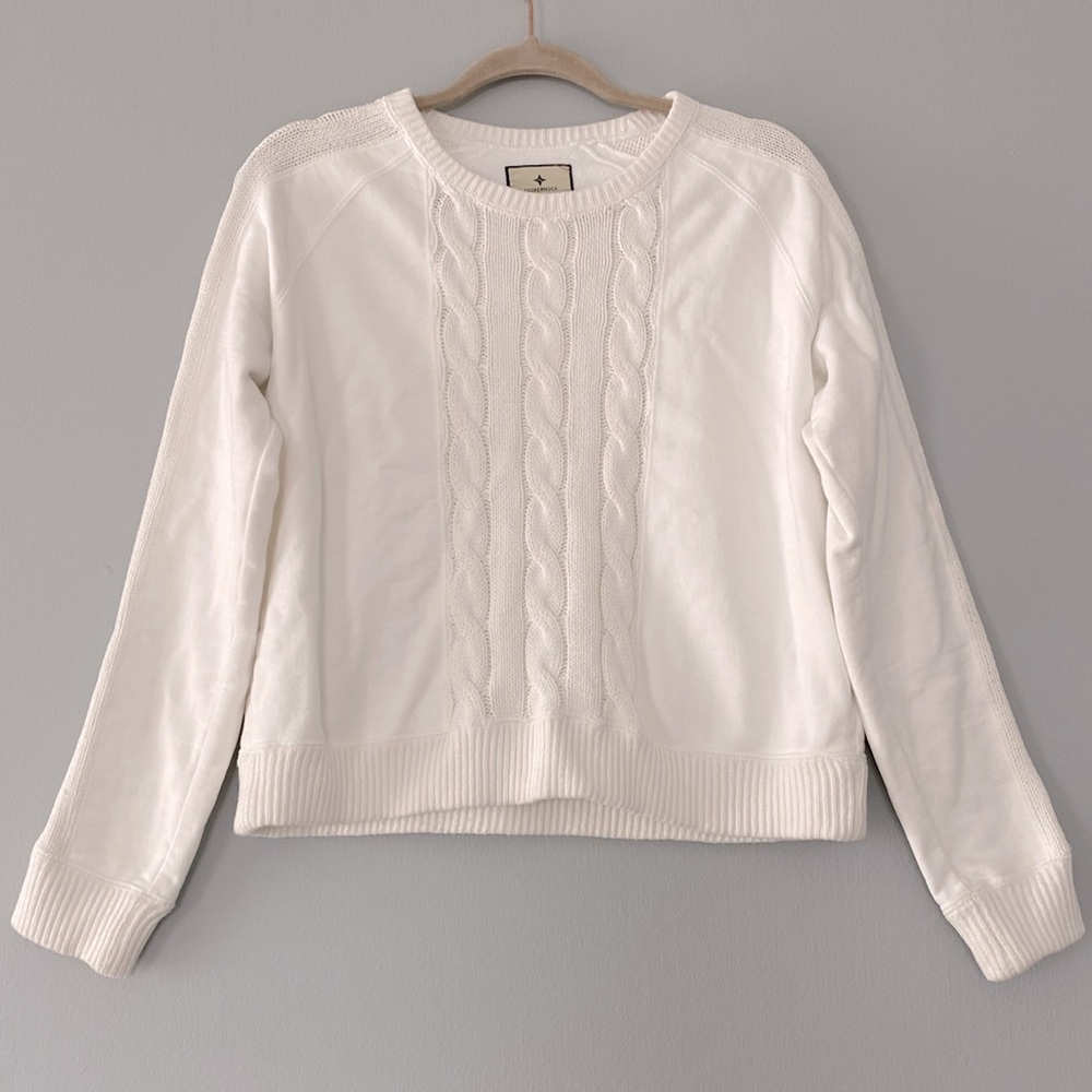 Tuckernuck white pullover fleece lined sweatshirt sweater small